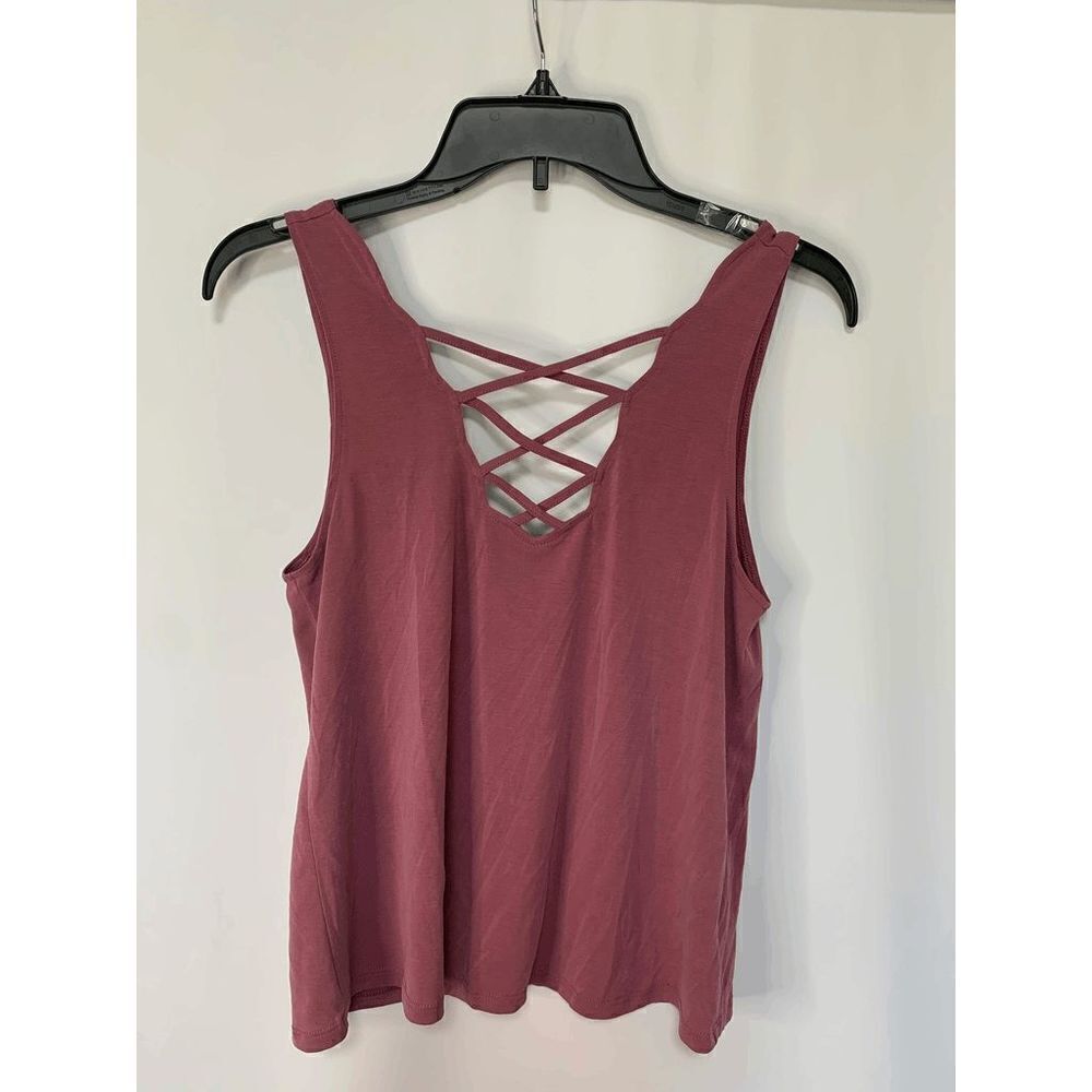 American Eagle Women’s Soft & Sexy Tank Top Sueded Lace Up Modal Pink Size Small